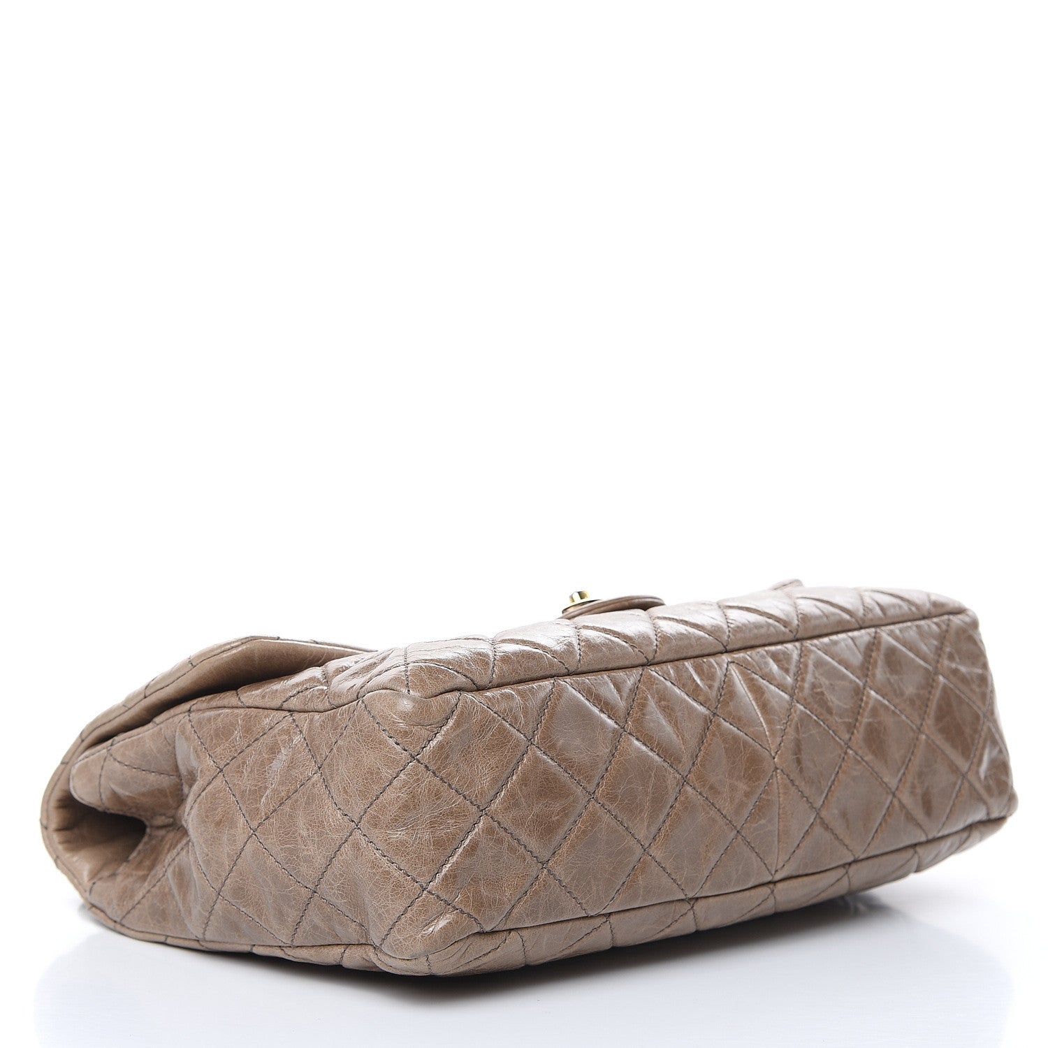Chanel Glazed Calfskin Castle Rock Medium Flap Dark Beige 4 of 17
