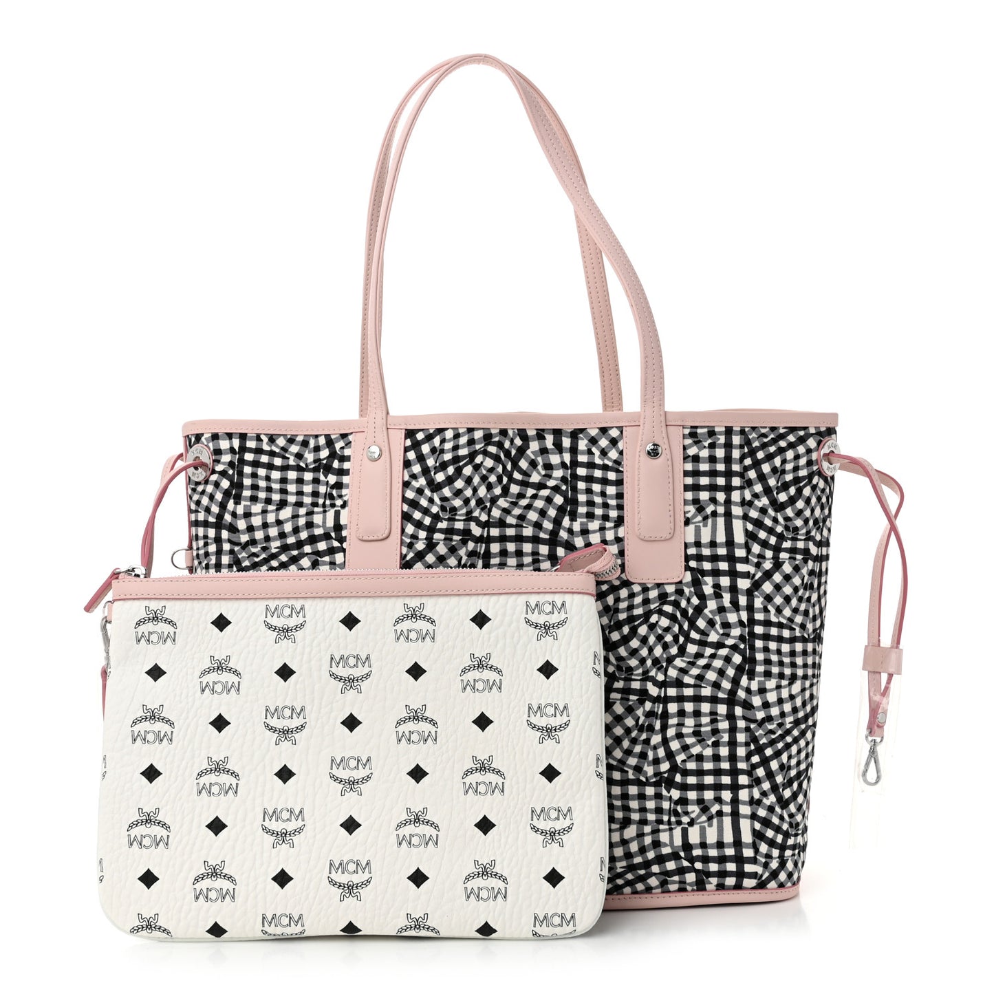 Visetos Medium Liz Reversible Shopper Tote White Soft Pink