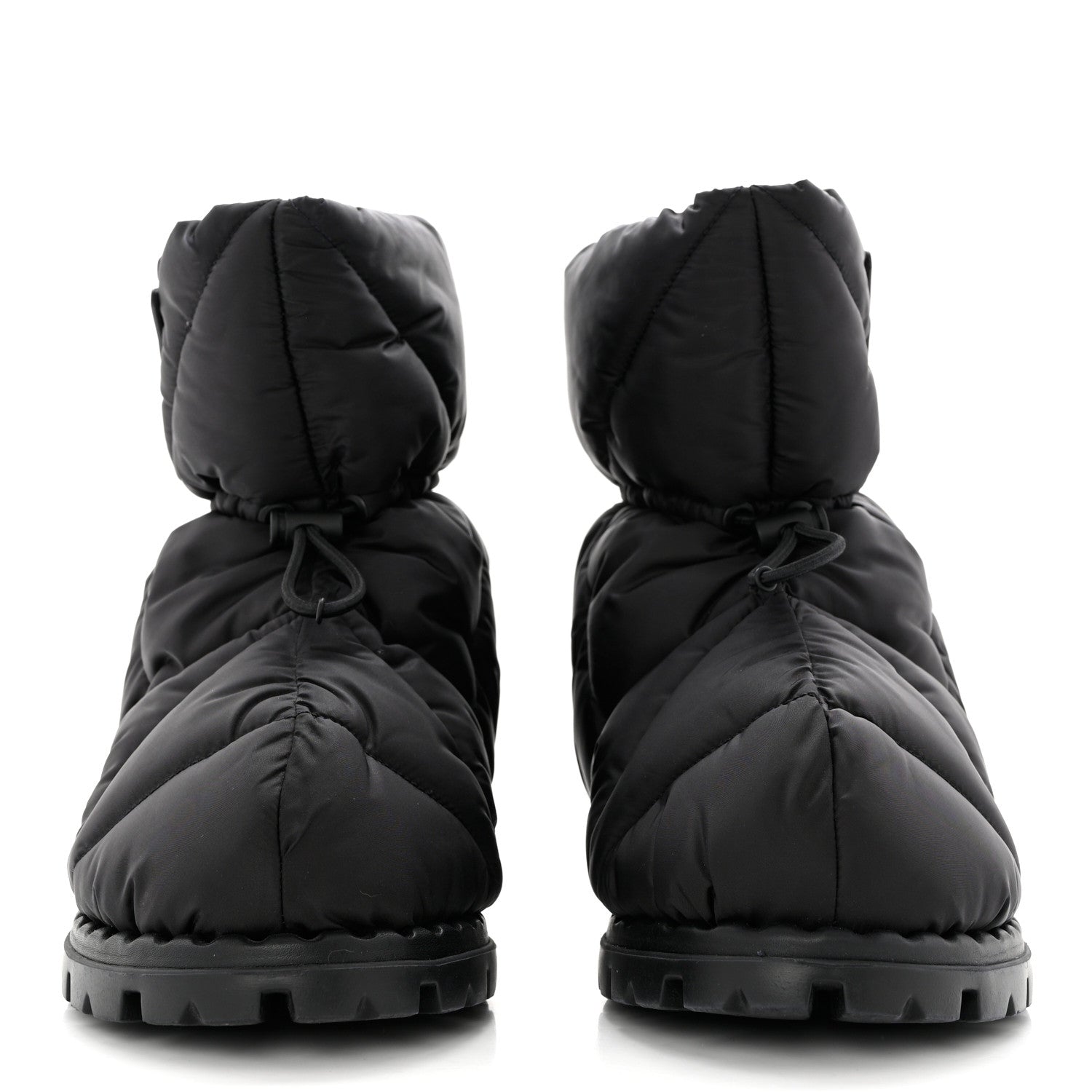 Prada Re-Nylon Piuma Triangle Logo Padded Drawcord 20mm Snow Boots 36 Black 2 of 8