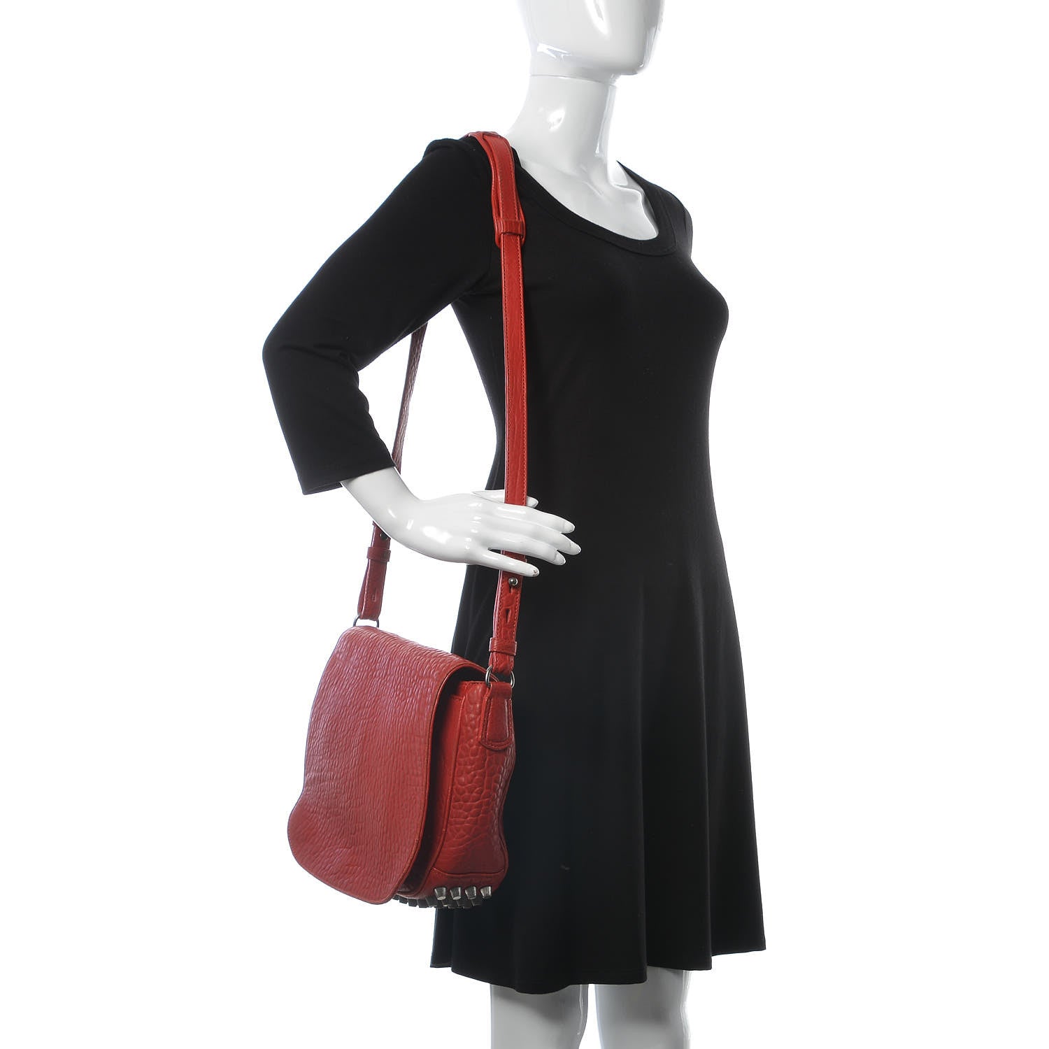 Alexander Wang Pebbled Lambskin Lia Sling Red Nickel Hardware 1 of 15