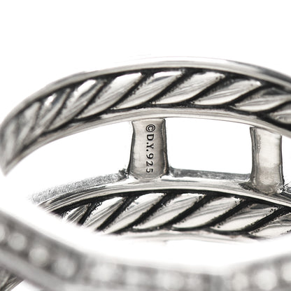 David Yurman Sterling Silver Diamond Ruby Stax Three Row Ring 51 5.75 4 of 4