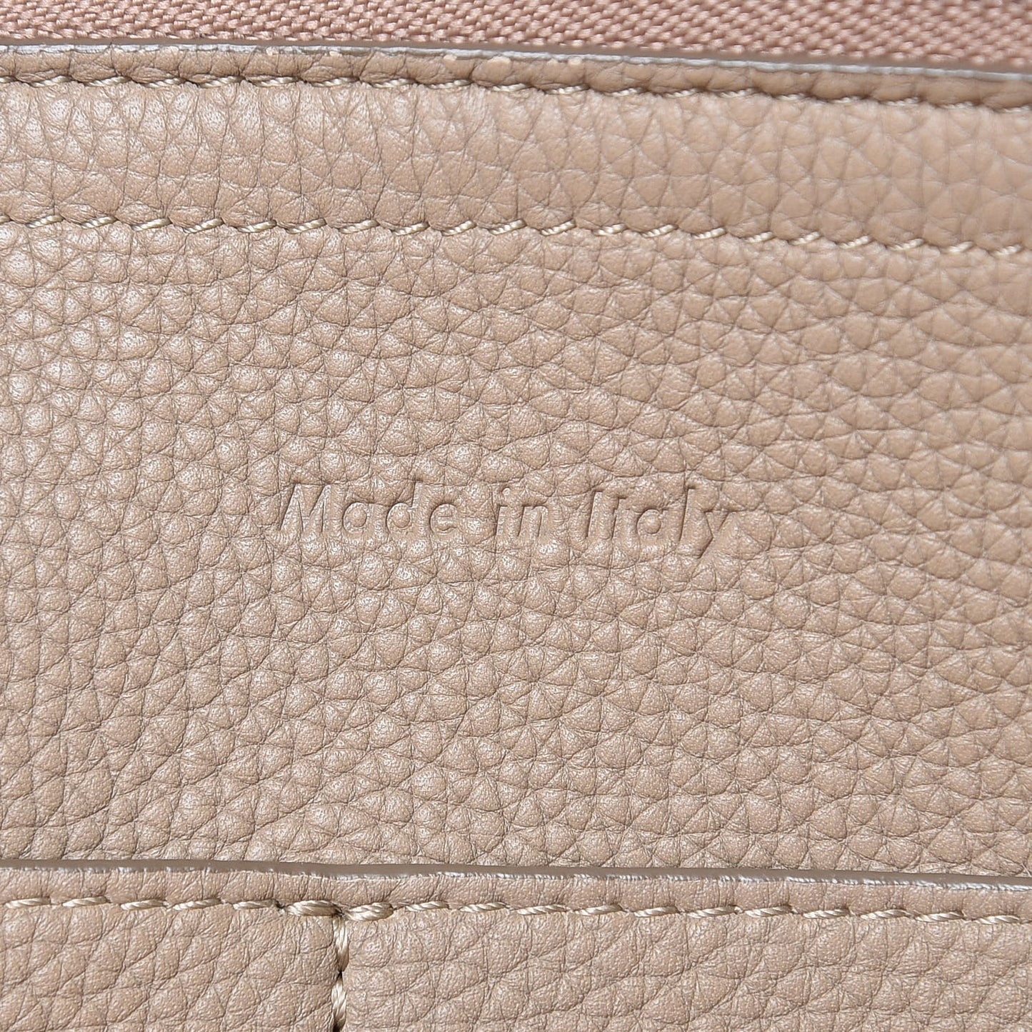 Baby Grained Calfskin Medium Tri-Fold Bag Light Taupe
