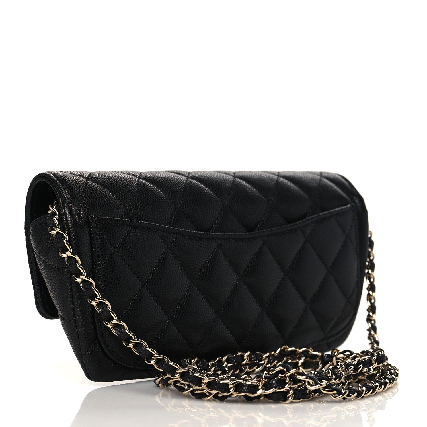 Chanel Caviar Quilted Glasses Case With Chain Black 3 of 12
