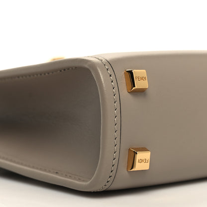 Fendi Vitello King Plexiglass Logo Embossed Mini Fendi Sunshine Shopper Tote Tortora 9 of 11