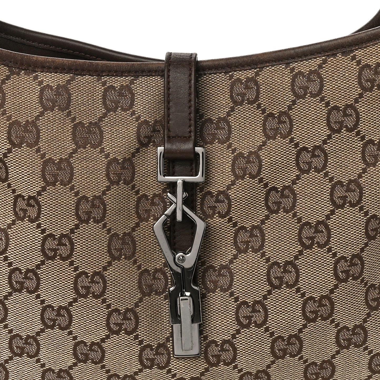 Monogram Lobster Clasp Jackie O Hobo Brown