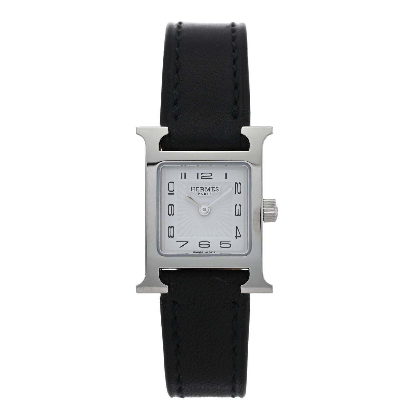 Stainless Steel Swift 17.2mm Heure H Hour Watch Noir