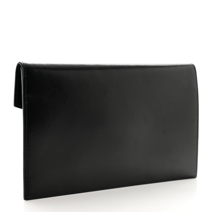 Saint Laurent Smooth Shiny Calfskin Monogram Uptown Pouch Black 3 of 7