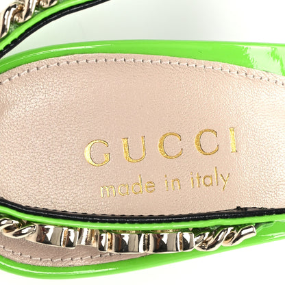 Gucci Patent Signoria Slingback Pumps 36.5 Electric Green 9 of 10