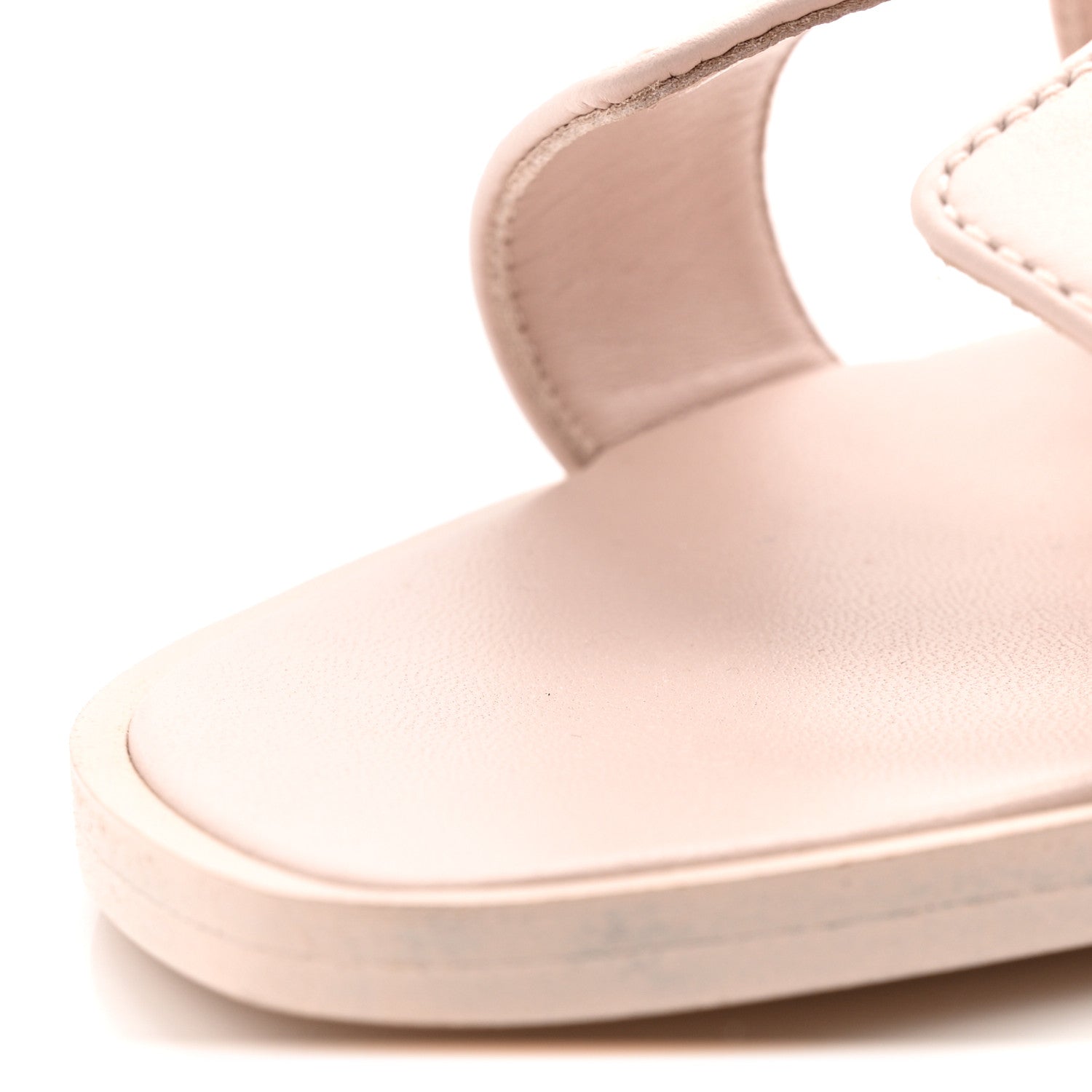 Hermes Box Calfskin Oran Sandals 37.5 Rose Pale 11 of 15
