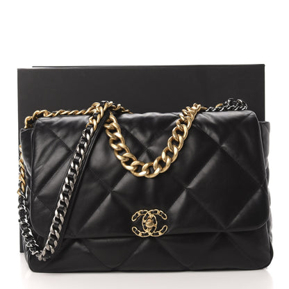 Chanel Goatskin Quilted Maxi 19 Flap Black 12 of 12