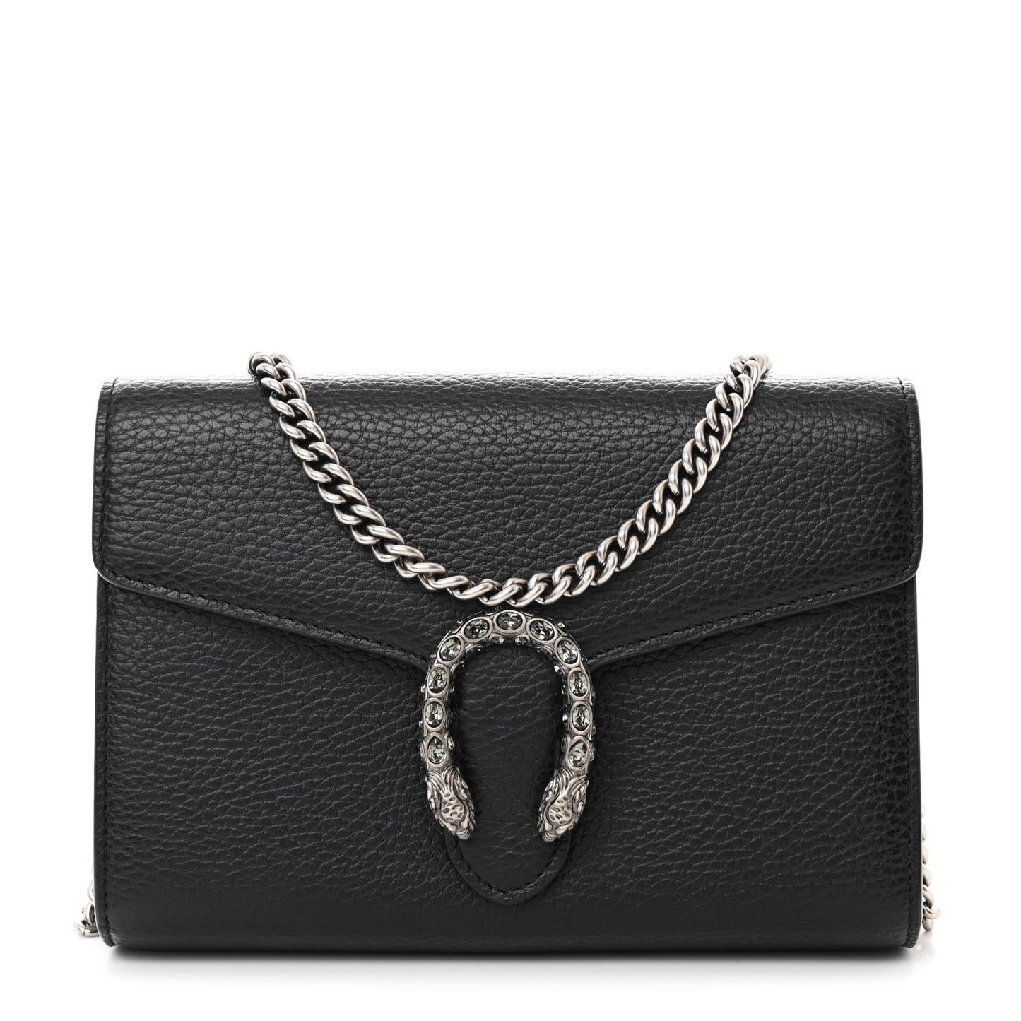 Calfskin Mini Dionysus Chain Wallet Black