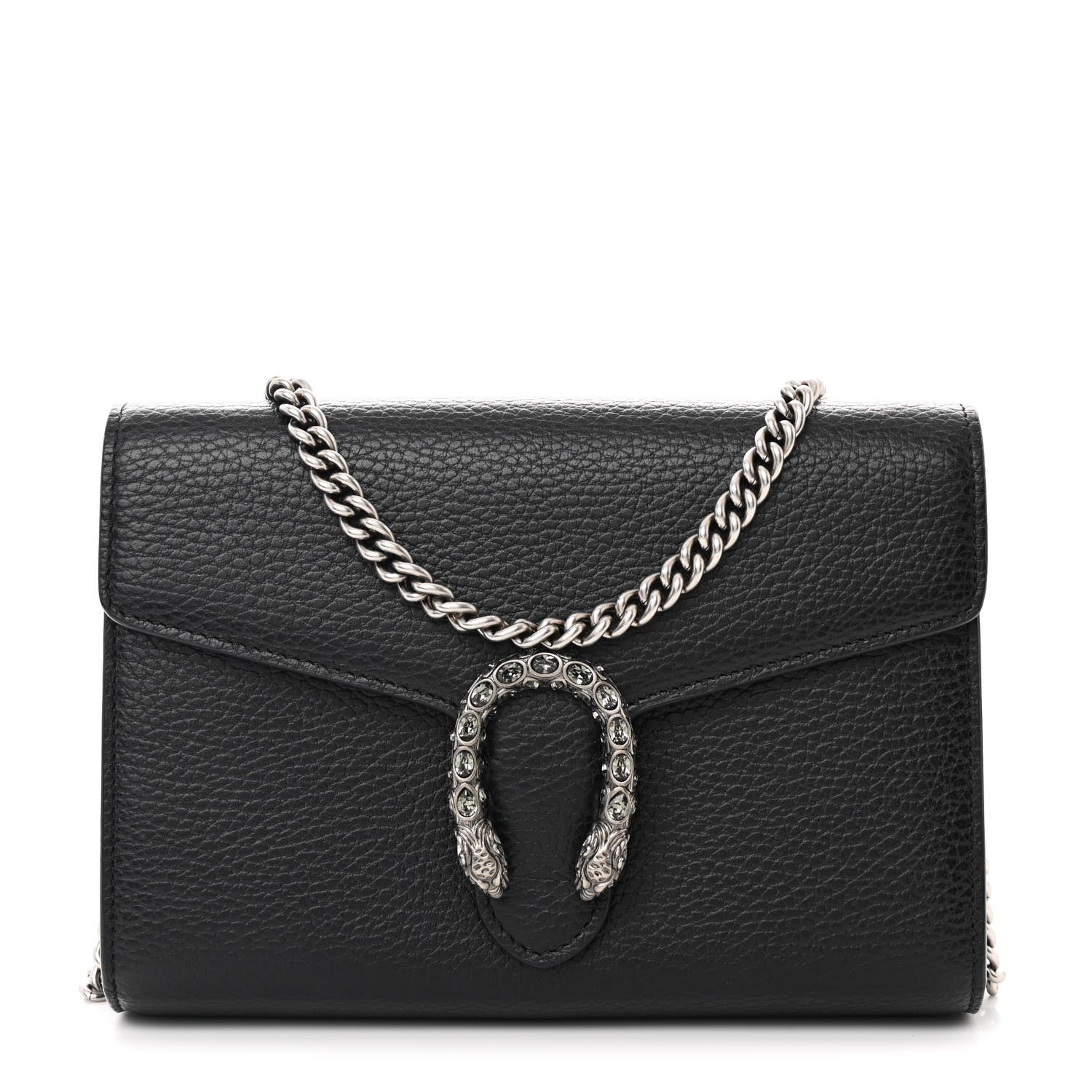 Gucci Calfskin Mini Dionysus Chain Wallet Black 1 of 12