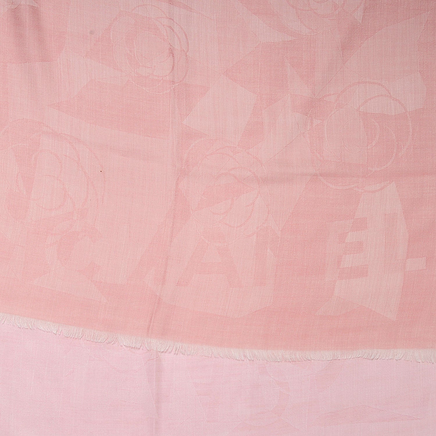 Chanel Cashmere Silk Camellia Scarf Shawl Pink 1 of 5
