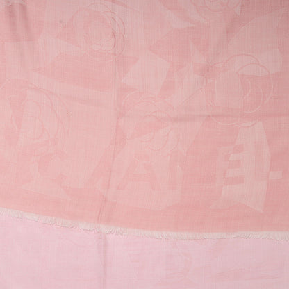 Chanel Cashmere Silk Camellia Scarf Shawl Pink 1 of 5