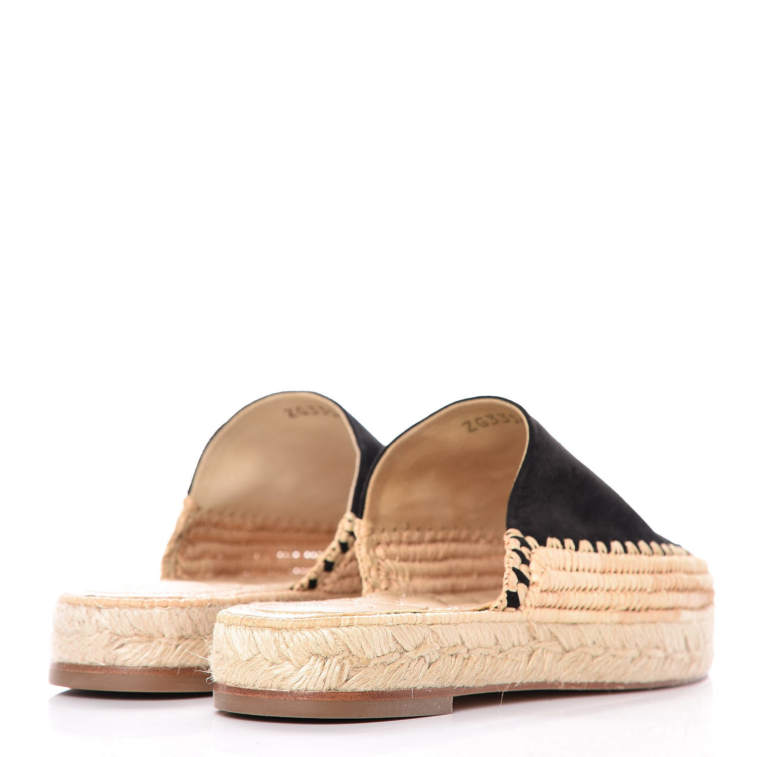 Chanel Suede Grosgrain CC Espadrille Mules 37 Black 4 of 13