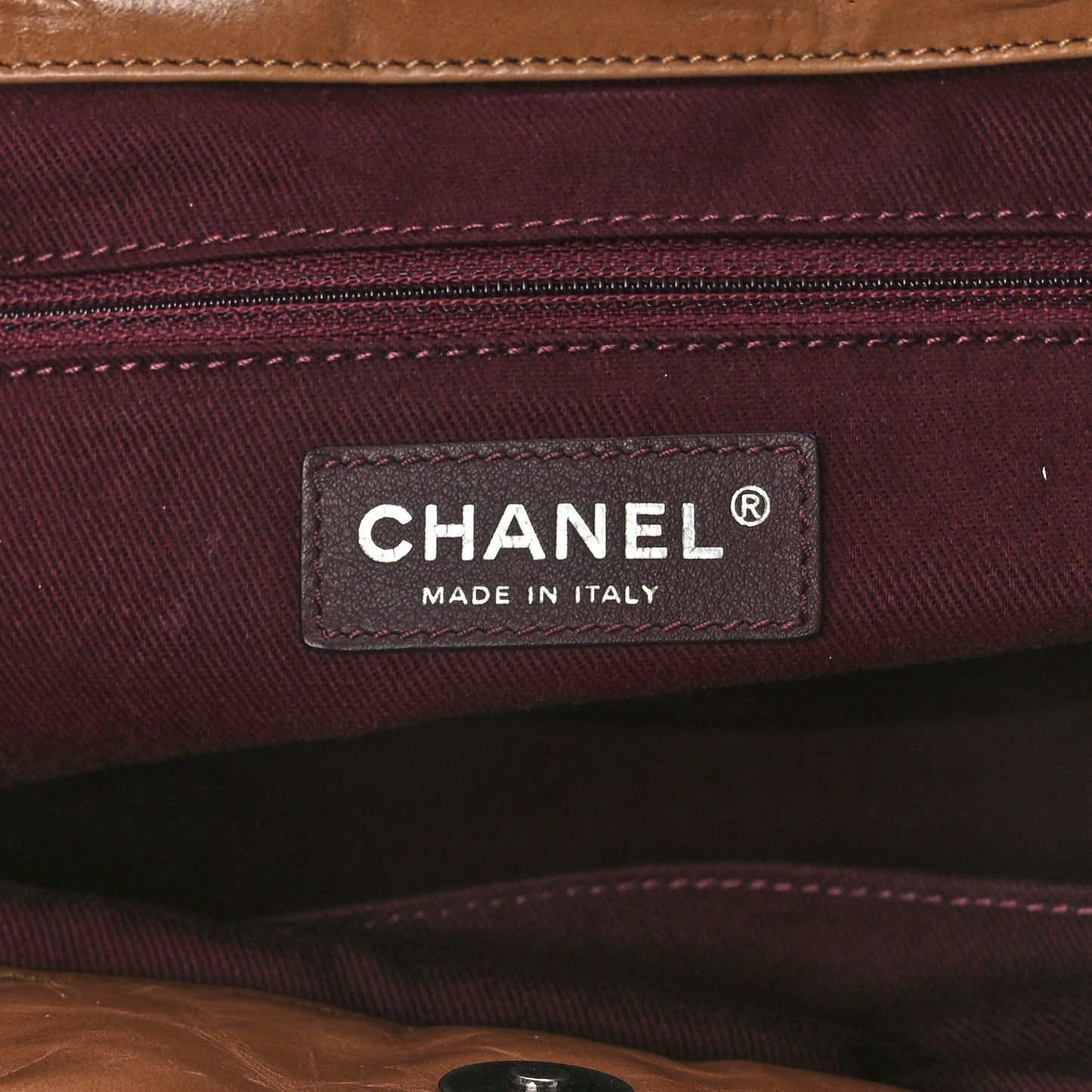 Iridescent Calfskin Small In The Mix Tote Light Brown