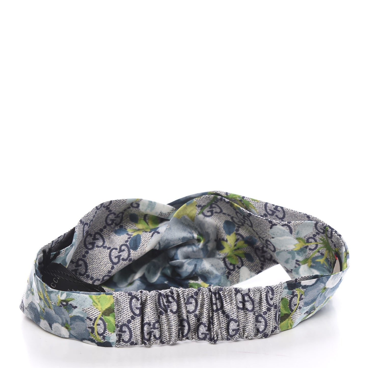 Silk Monogram Blooms Print Headband Blue
