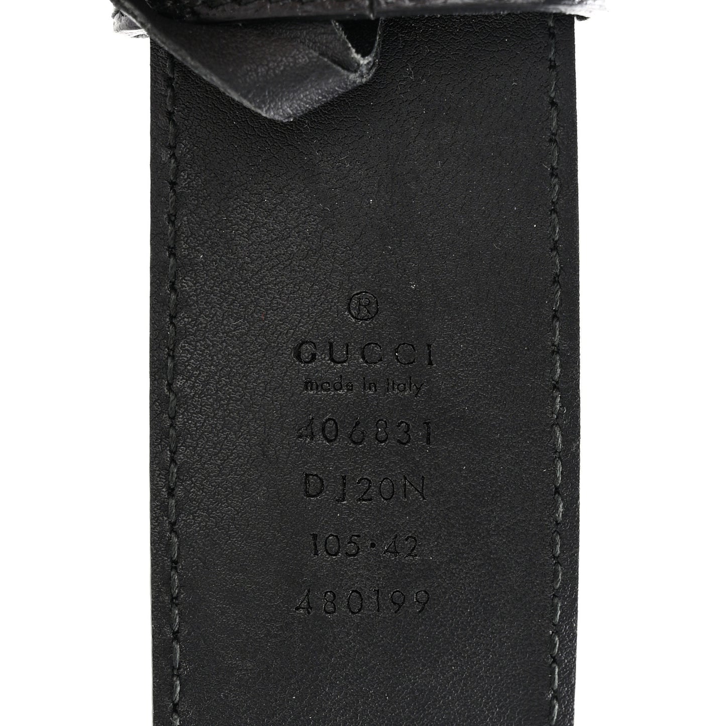 Textured Dollar Calfskin Nickel Double G 40mm Belt 105 42 Black