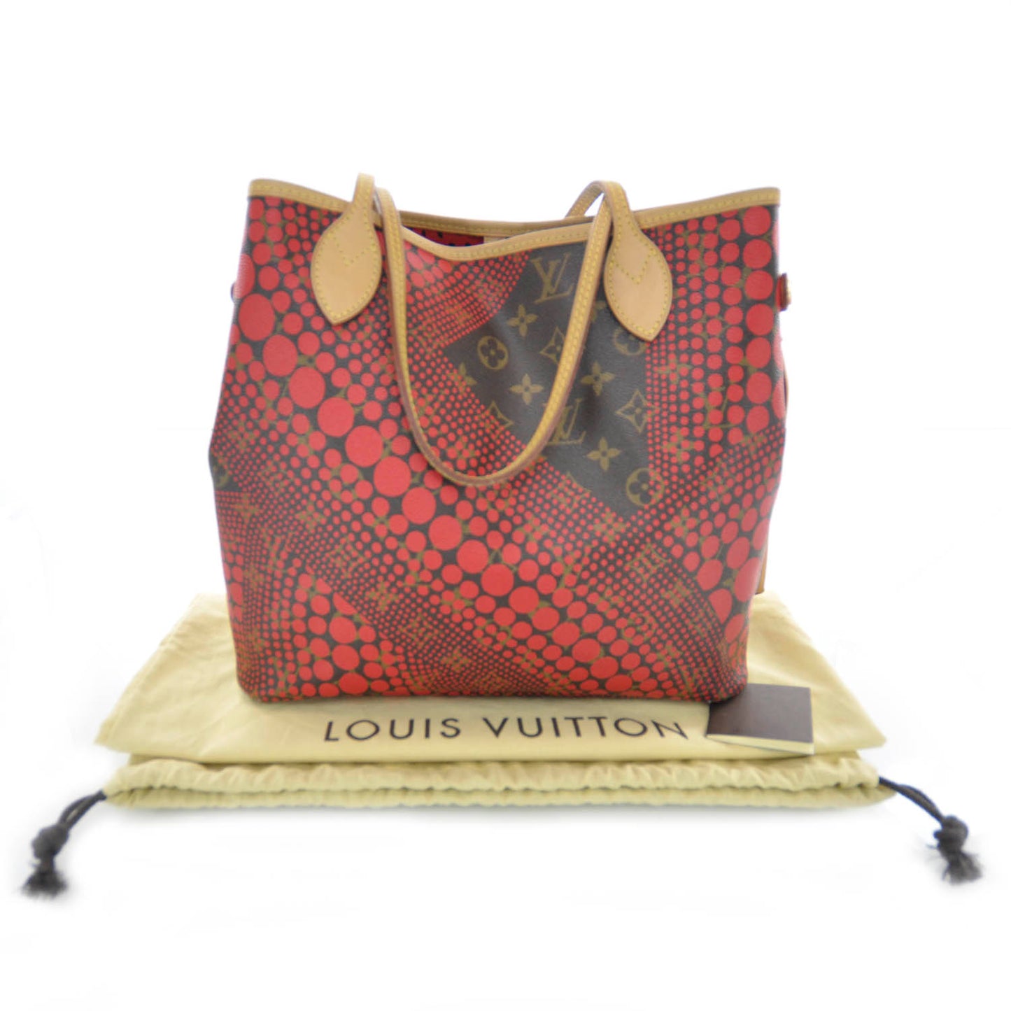 Monogram Kusama Waves Neverfull MM Red