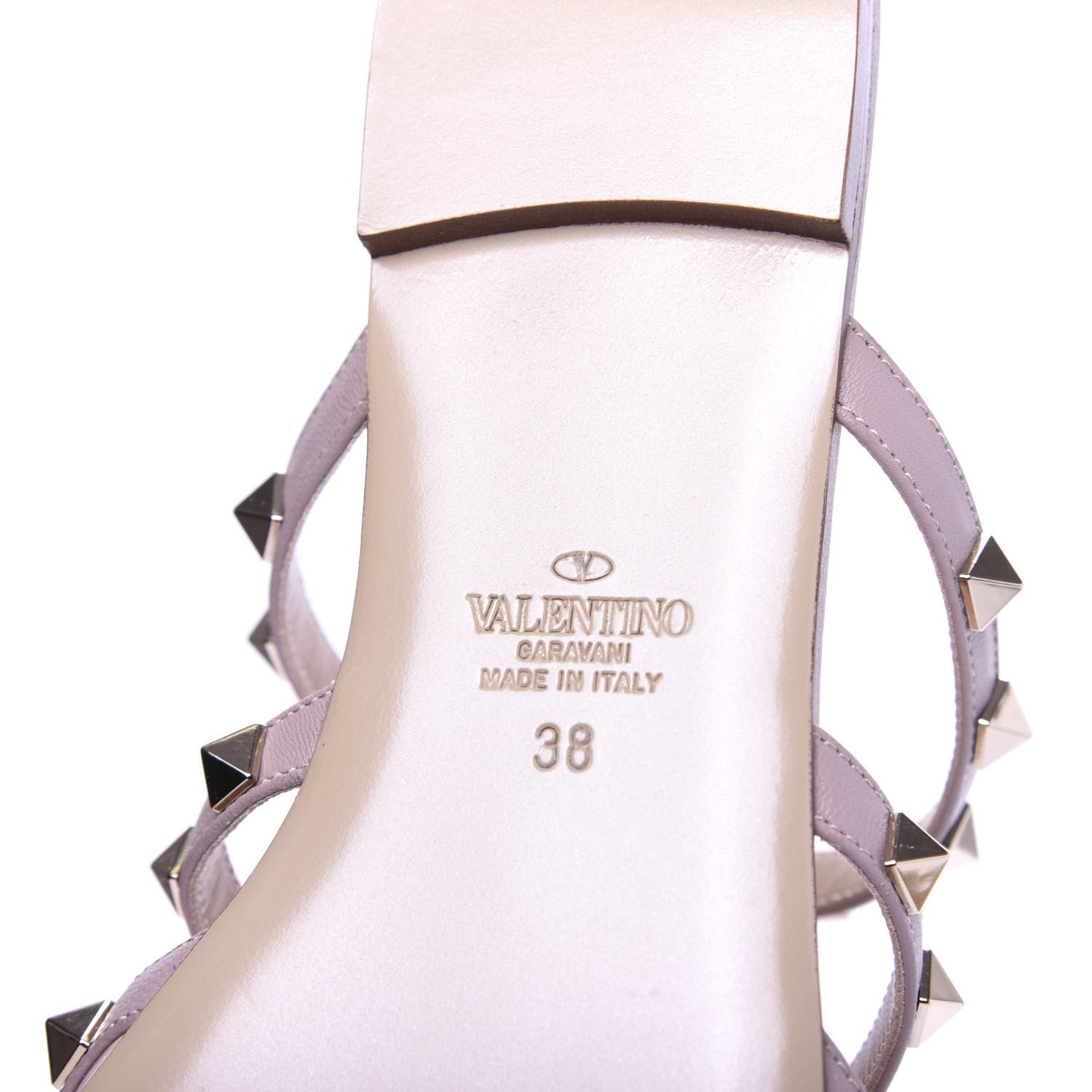 Valentino Garavani Patent Nappa Rockstud Flat Cage Mules 38 Rose Quartz Poudre 8 of 11