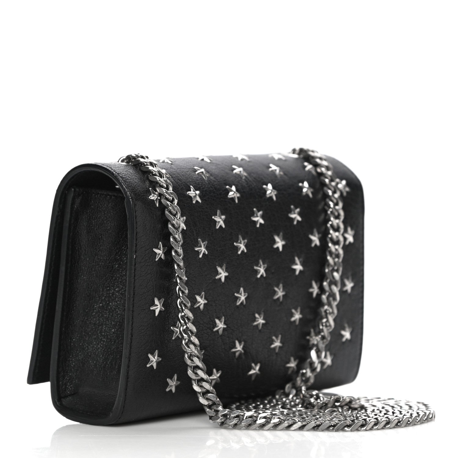 Saint Laurent Calfskin Star Studded Medium Classic Monogram Kate Tassel Satchel Black 2 of 12