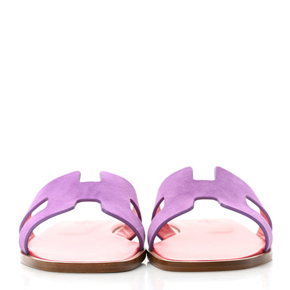 Hermes Suede Goatskin Oran Sandals 36 Violet Parme 2 of 8