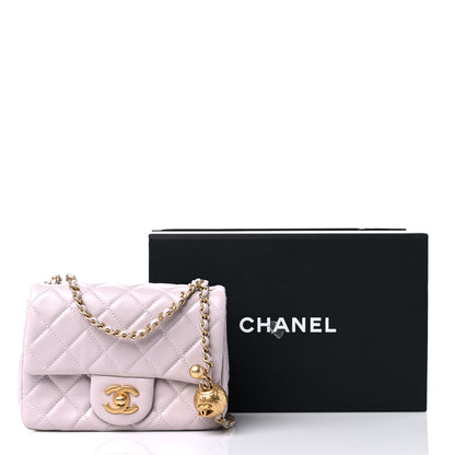 Chanel Lambskin Quilted Mini Pearl Crush Flap Light Purple 10 of 10
