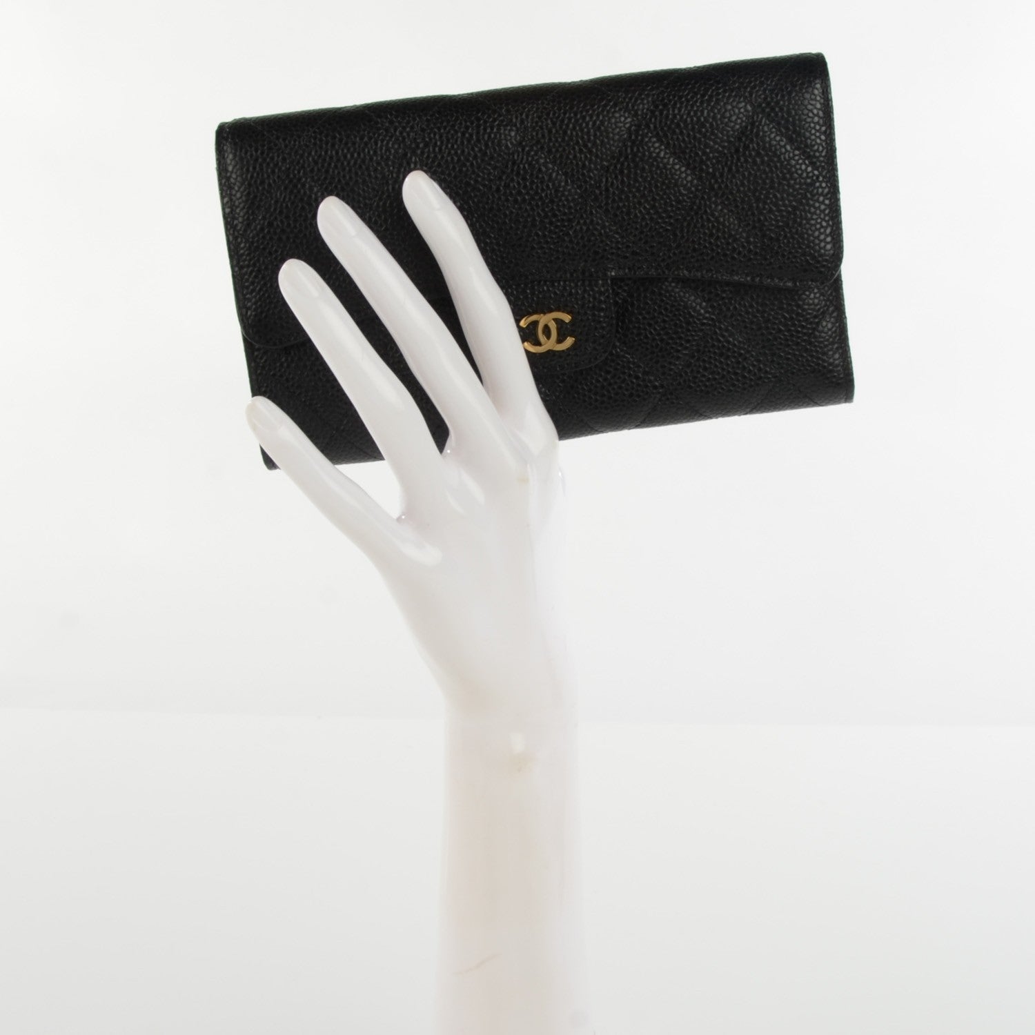 Chanel Caviar Quilted Large Flap Wallet Black 2 of 9