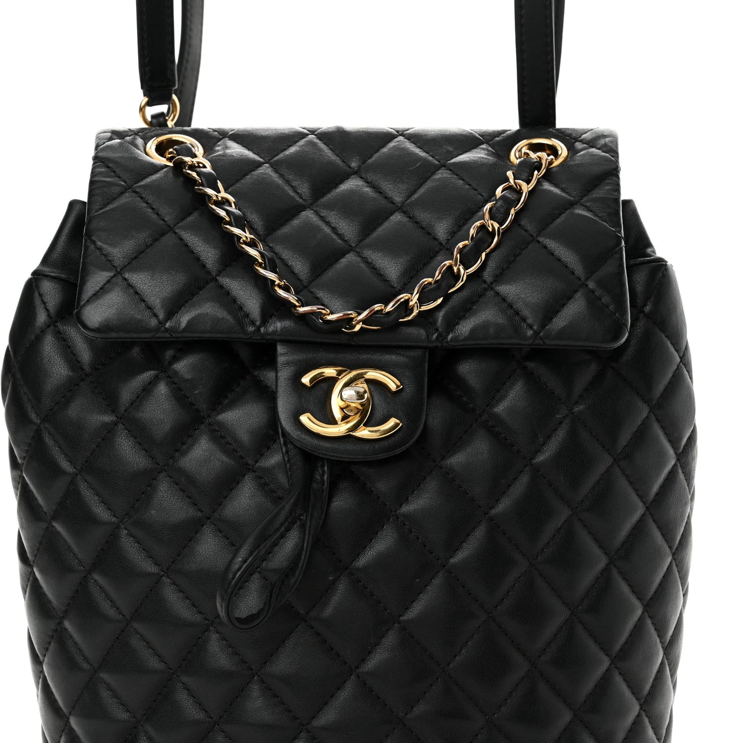 Calfskin Quilted Small Urban Spirit Backpack Black