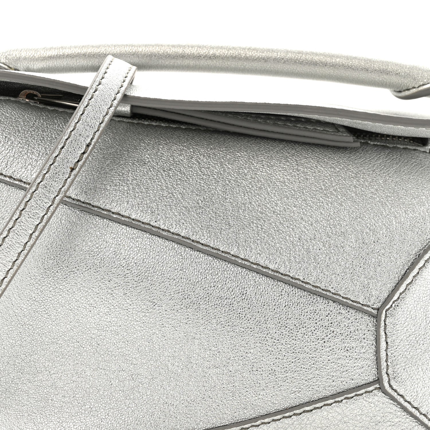 Loewe Laminated Lambskin Mini Puzzle Edge Bag Silver 7 of 9