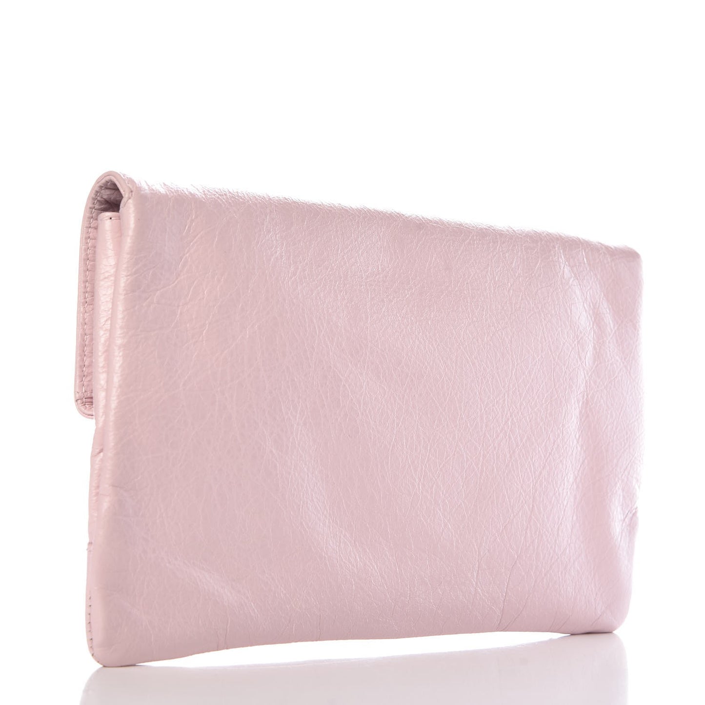 Agneau Giant 12 Gold Hardware Envelope Clutch Rose Poudre