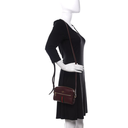 Gucci Calfskin Web Mini Ophidia Shoulder Bag Vintage Bordeaux 2 of 11