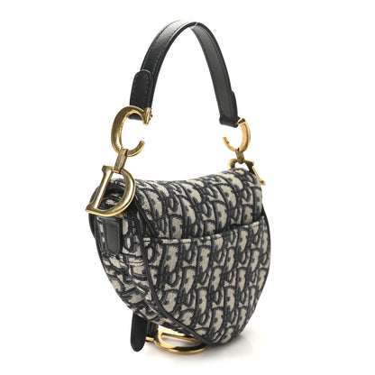 Christian Dior Oblique Mini Saddle Bag Blue 3 of 10