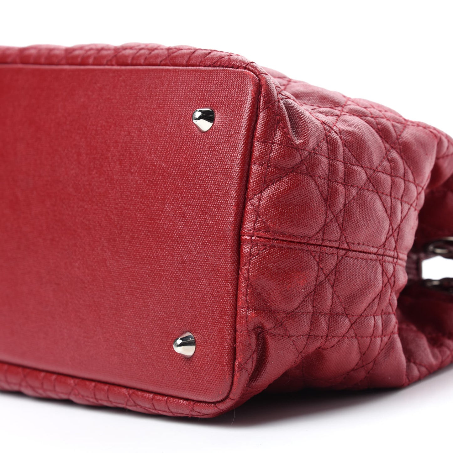 Coated Canvas Cannage Medium Panarea Tote Red