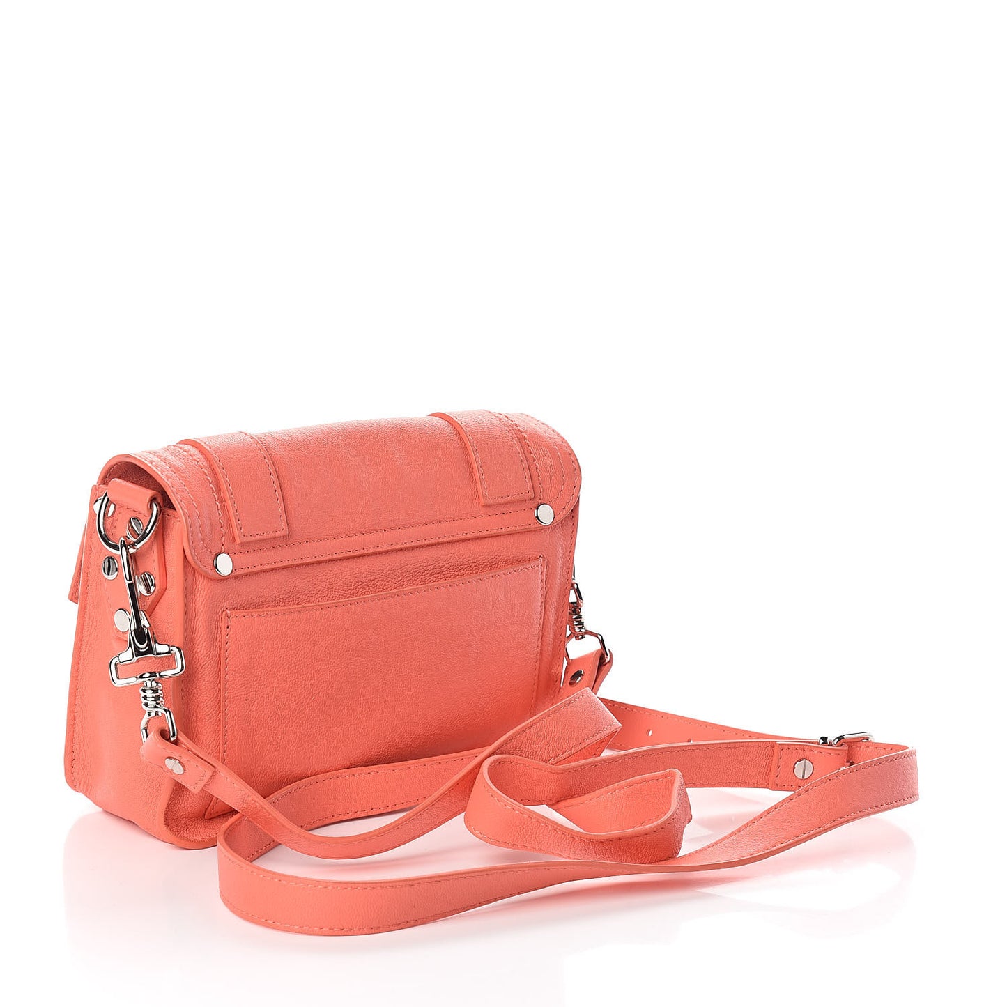 Lambskin PS1 Mini Pouch Messenger Bag Neon Coral