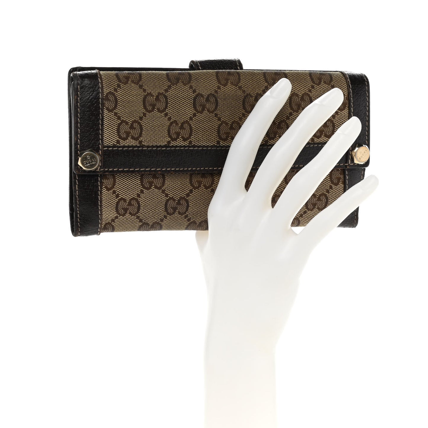 Crystal Monogram Continental Charmy Wallet Brown