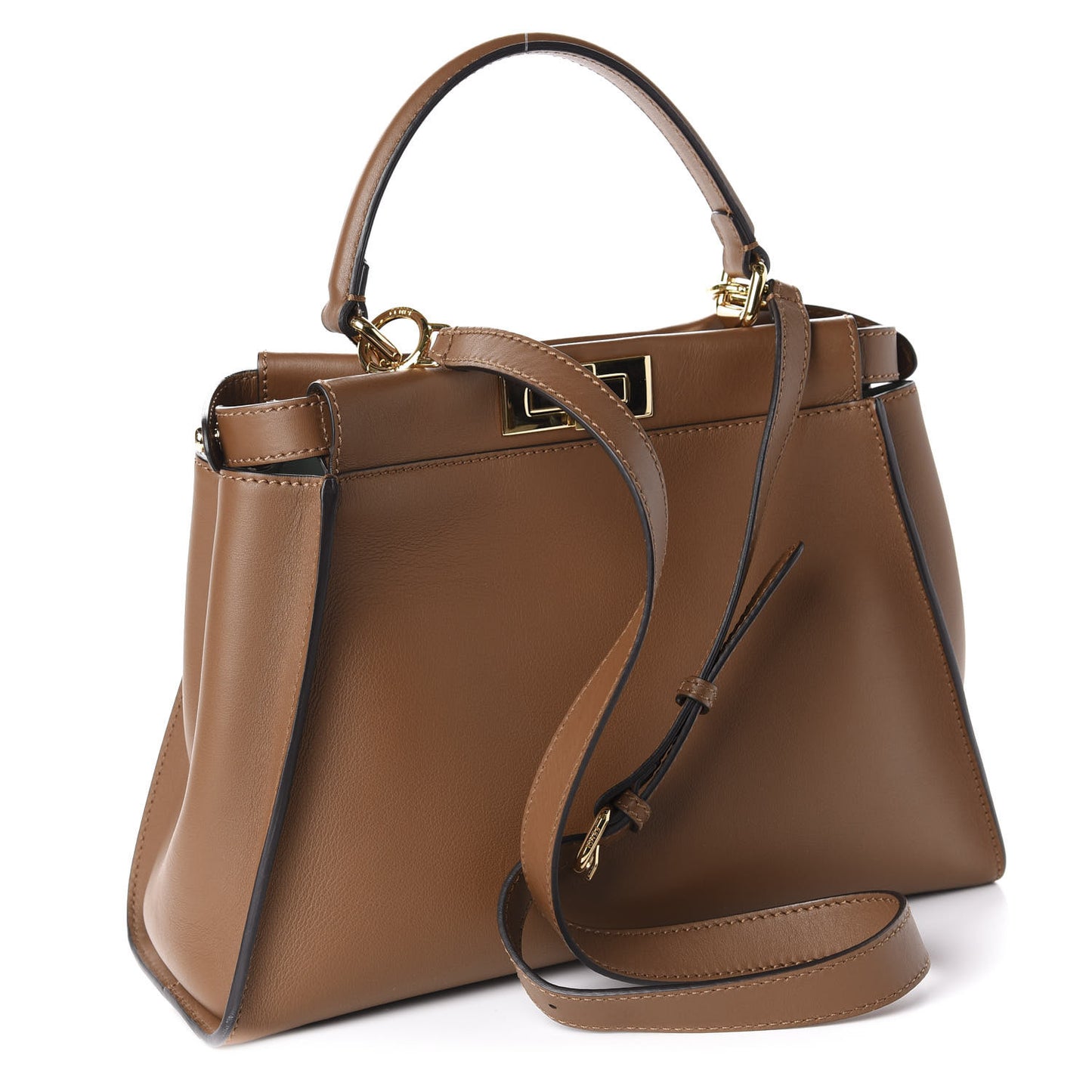 Vitello Seta Shiny Nappa Ayers Medium Peekaboo Iconic Satchel Brownie Menta