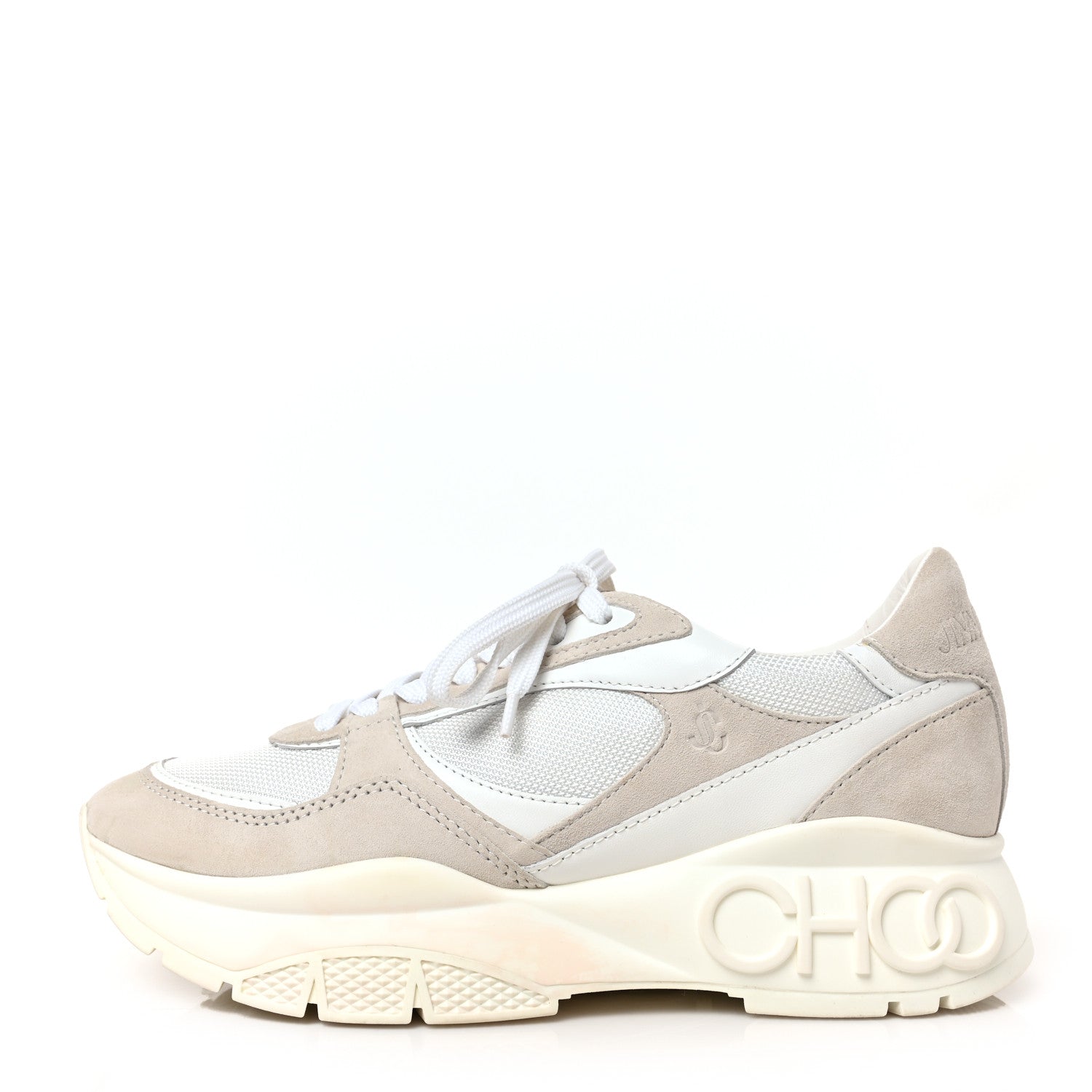 Jimmy Choo Neoprene Women LandonLow Top Sneakers 39 Grey White 1 of 8