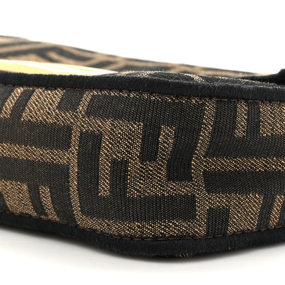 Fendi Fabric Jacquard FF 1974 Mini Baguette Tobacco Moro Black 8 of 10