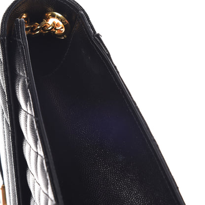 Saint Laurent Grain De Poudre Textured Mixed Matelasse Large Triquilt Monogram Satchel Black 9 of 9