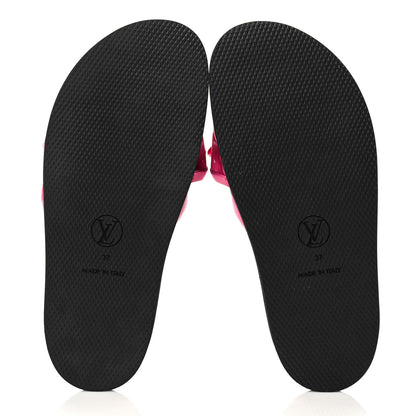Louis Vuitton Calfskin Embossed Monogram Sunset Flat Comfort Mule 37 Rose Pop 5 of 11