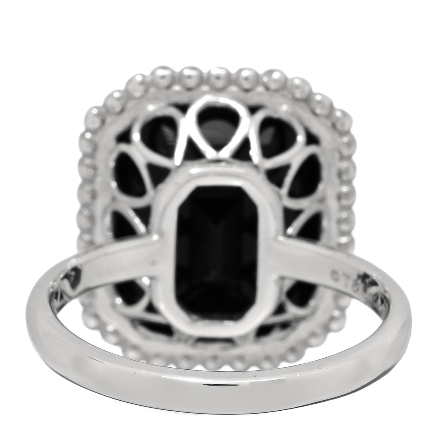 Tiffany Sterling Silver Black Onyx Ziegfeld Daisy Ring 55 7.25 3 of 4