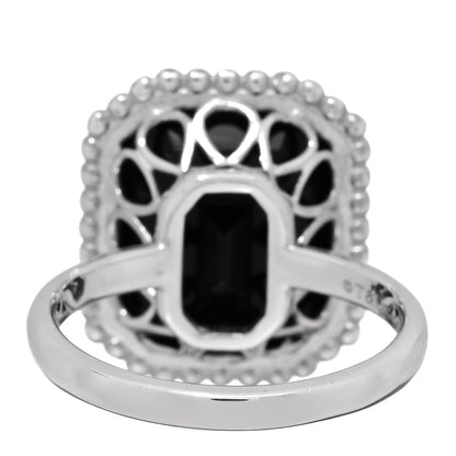Tiffany Sterling Silver Black Onyx Ziegfeld Daisy Ring 55 7.25 3 of 4