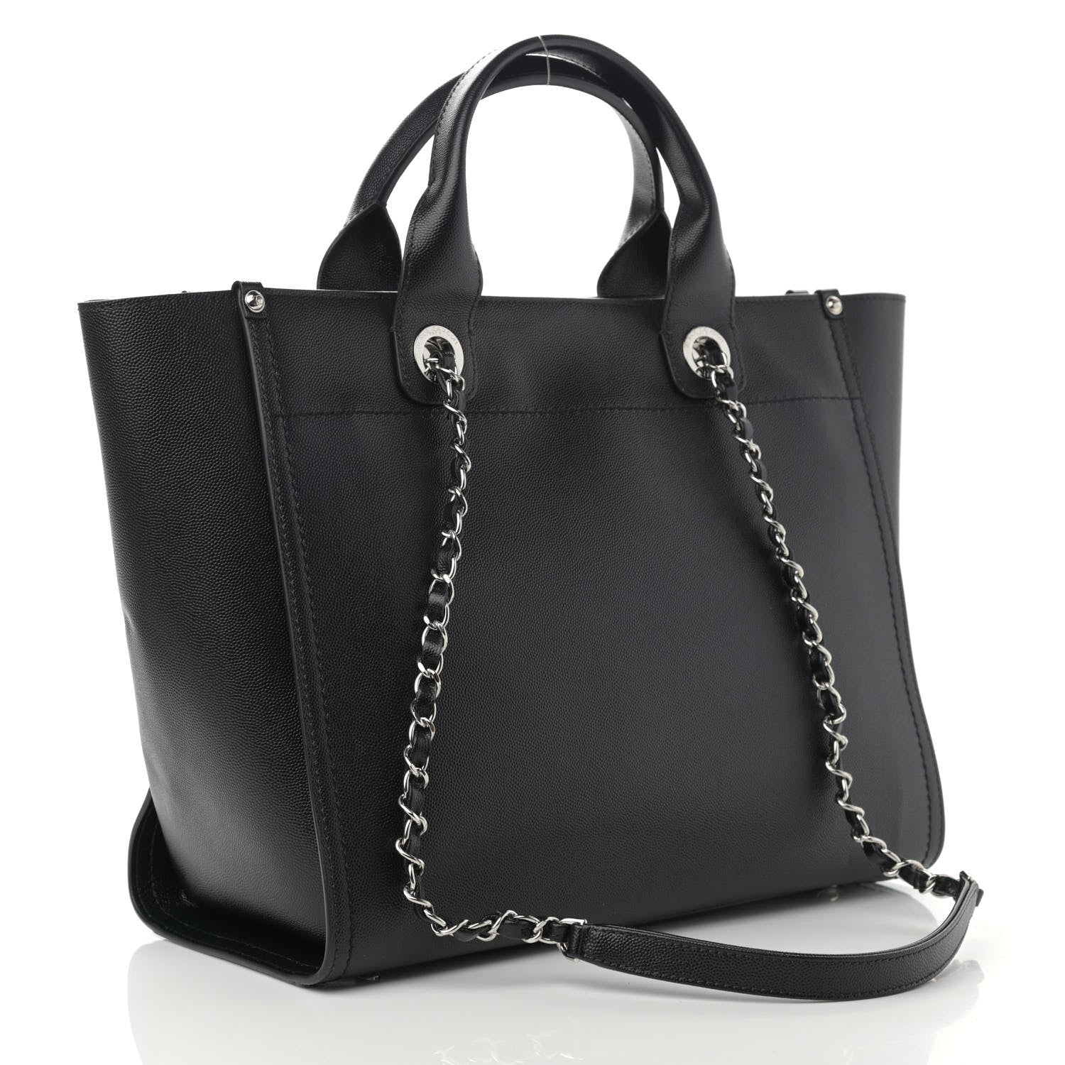 Chanel Caviar Small Studded Deauville Tote Black 3 of 11