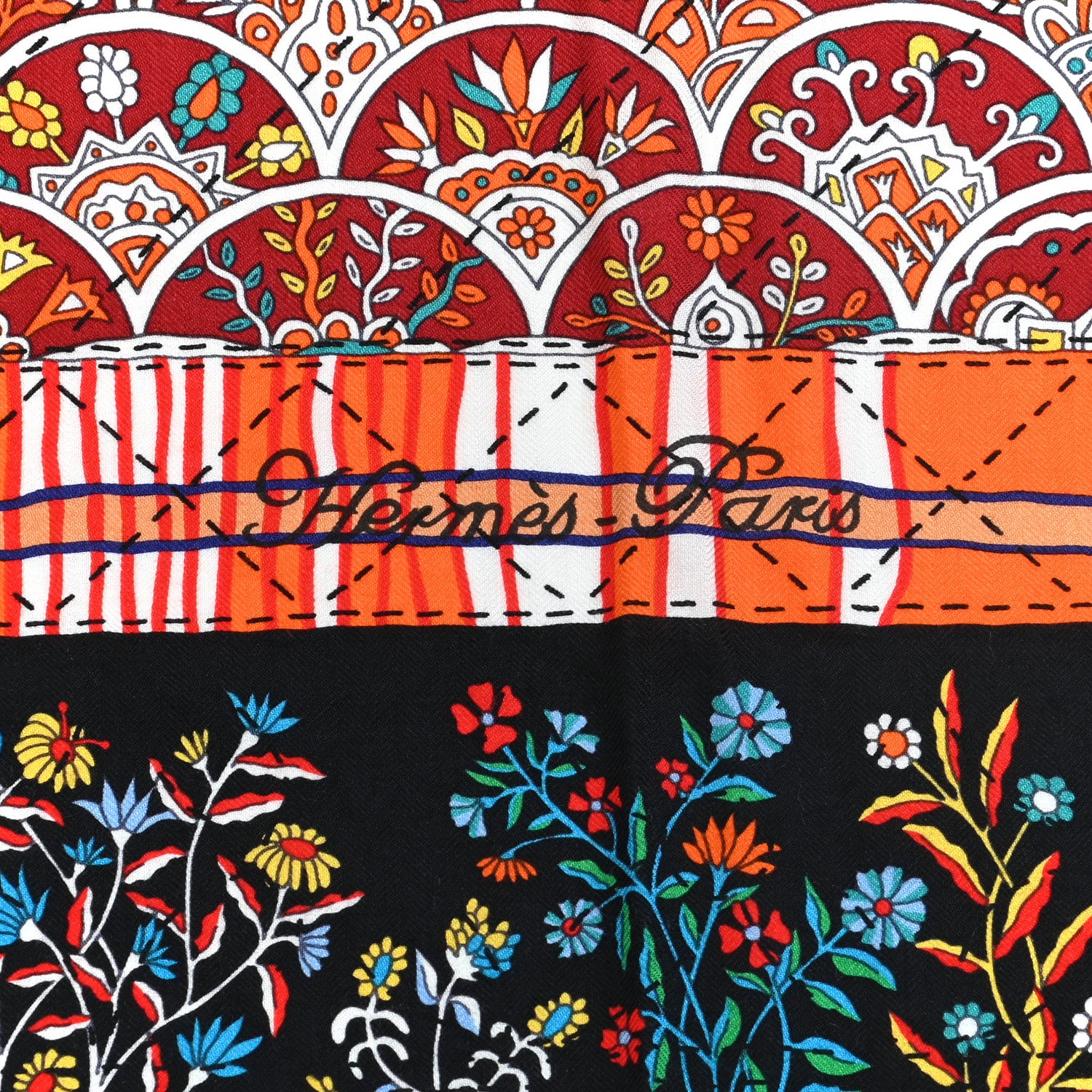 Hermes Cashmere Silk Pique Fleuri de Provence Shawl 140 4 of 5