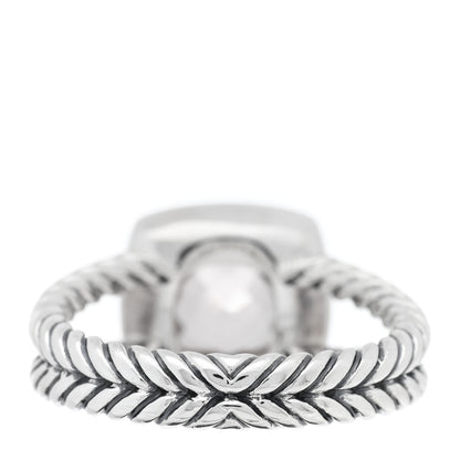 David Yurman Sterling Silver Diamond Morganite 7mm Petite Albion Ring 52 6 3 of 5