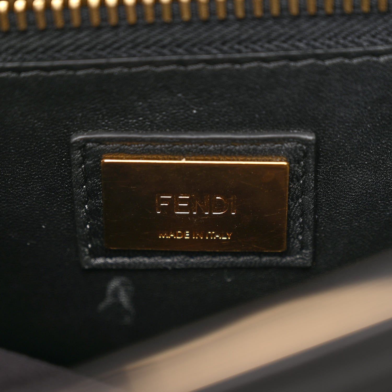 Fendi Vitello Seta Shiny Nappa Medium Peekaboo Iconic Satchel Black 7 of 10