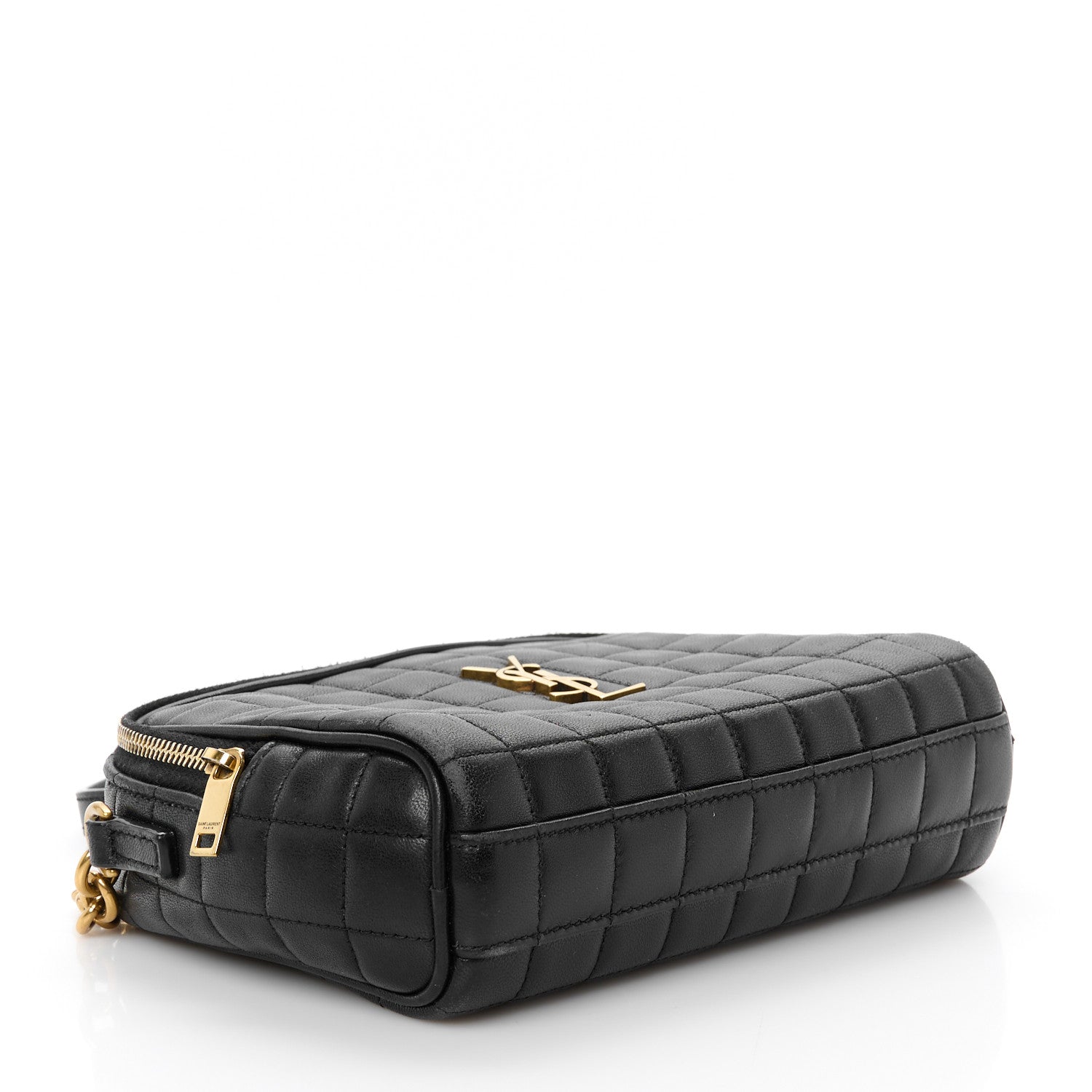 Saint Laurent Lambskin Carre Quilted Cassandre Mini Camera Bag Black 4 of 10