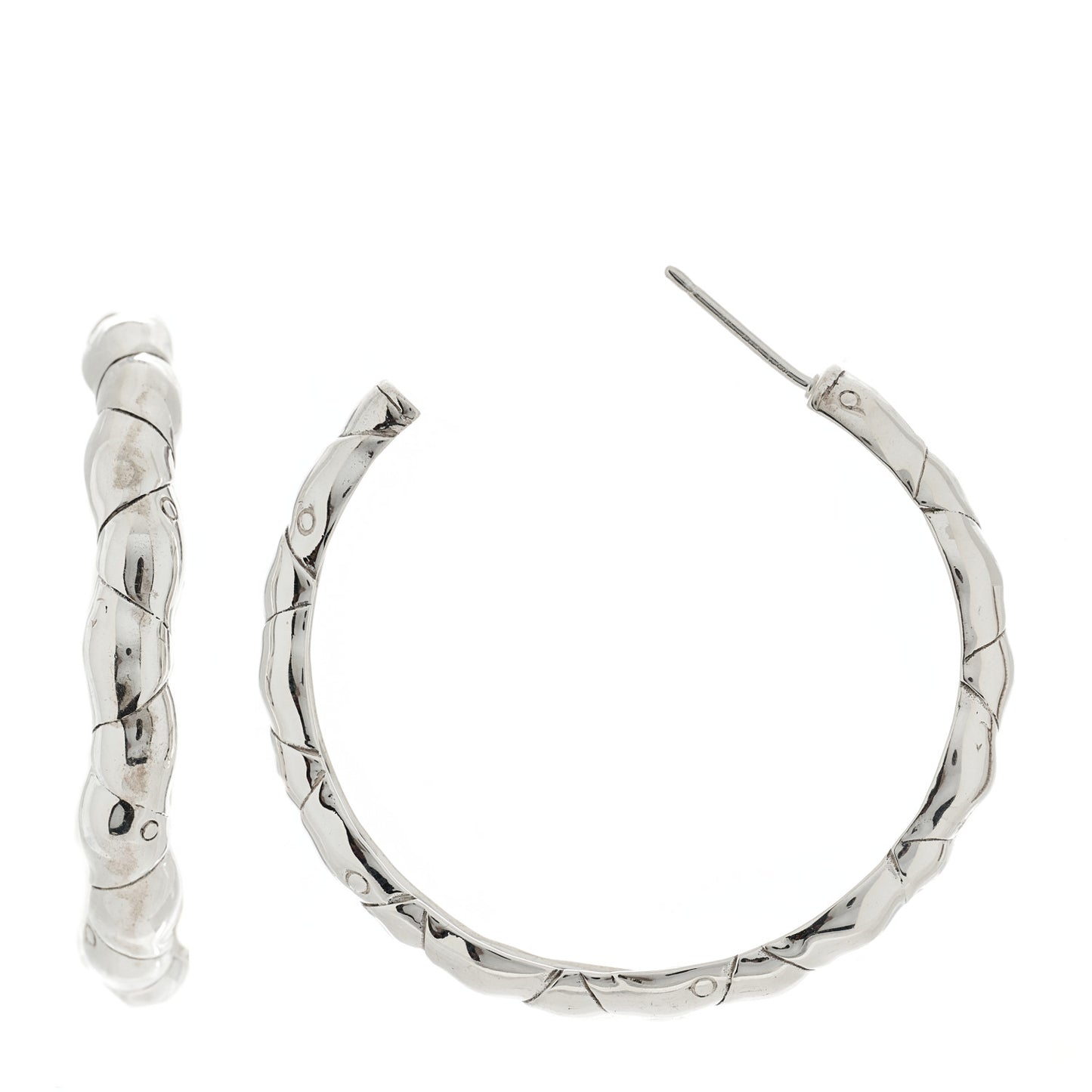 Sterling Silver Bamboo Hoop Earrings