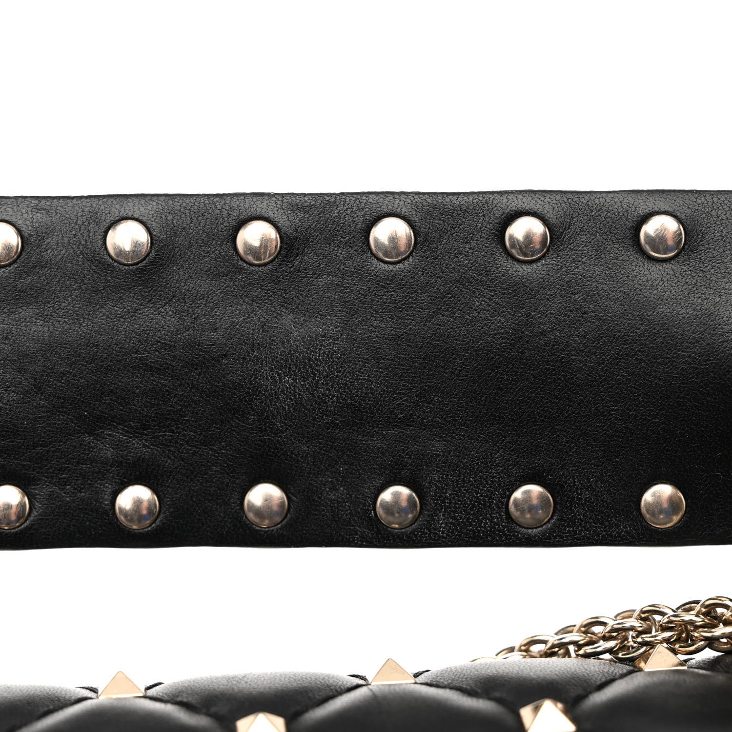 Valentino Garavani Lambskin VLTN Print Medium Rockstud Spike Shoulder Bag Black 18 of 18